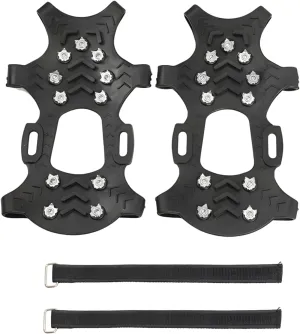 1 Pair of Snow Crampons with 11 Teeth, Winter Hiking Boots Grippers, Metal Ice Spikes for Anti-Slip Traction, Outdoor Climbing Gear