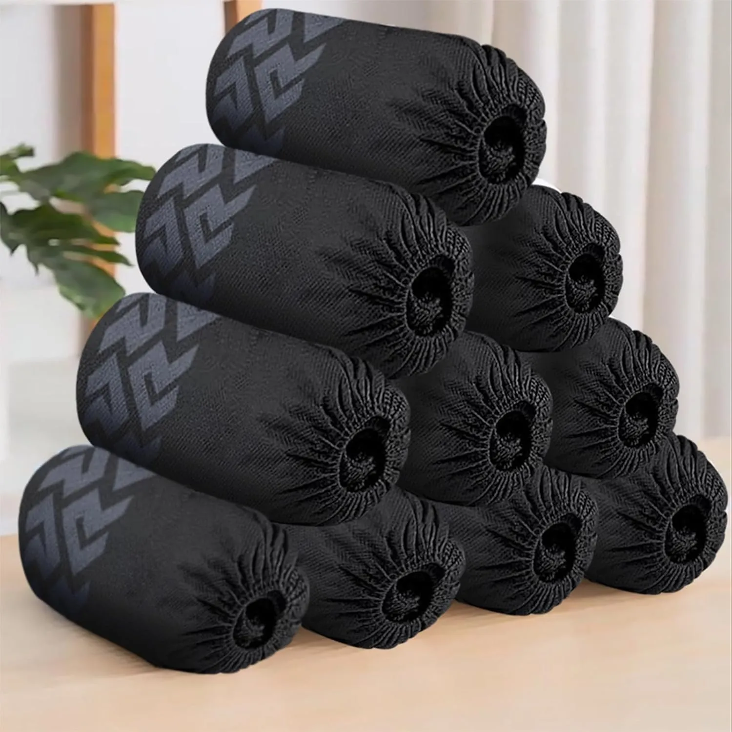 100 Pack Shoe Covers Disposable Shoe Booties With High Quality,Thick, Durable, Breathable, Non-Slip, Recyclable Non Woven Stretchable Boot Covers,Shoe and floor Protector,Fits Virtually Most Shoes