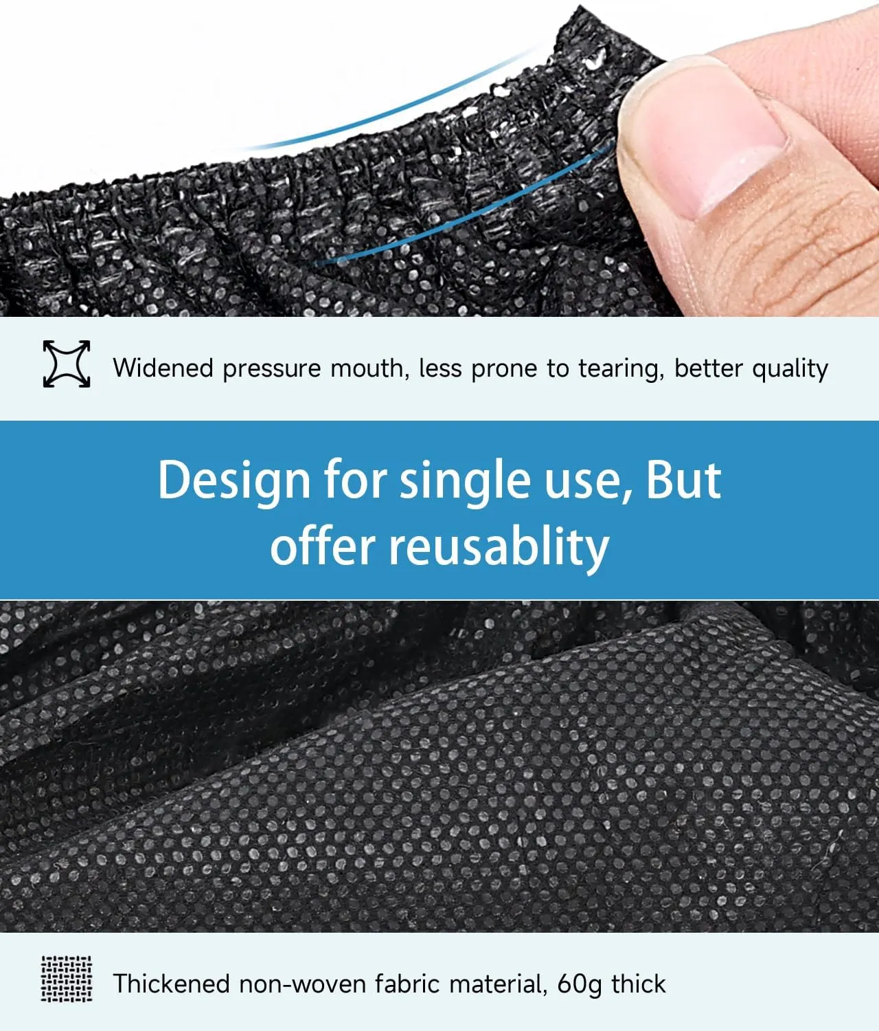 100 Pack Shoe Covers Disposable Shoe Booties With High Quality,Thick, Durable, Breathable, Non-Slip, Recyclable Non Woven Stretchable Boot Covers,Shoe and floor Protector,Fits Virtually Most Shoes