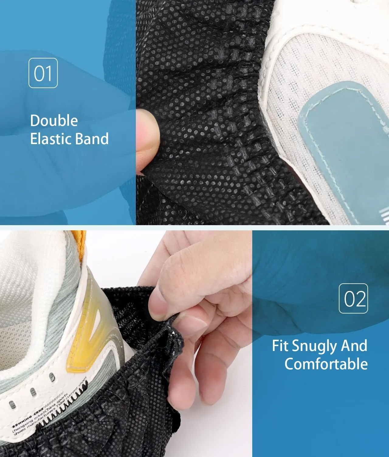 100 Pack Shoe Covers Disposable Shoe Booties With High Quality,Thick, Durable, Breathable, Non-Slip, Recyclable Non Woven Stretchable Boot Covers,Shoe and floor Protector,Fits Virtually Most Shoes
