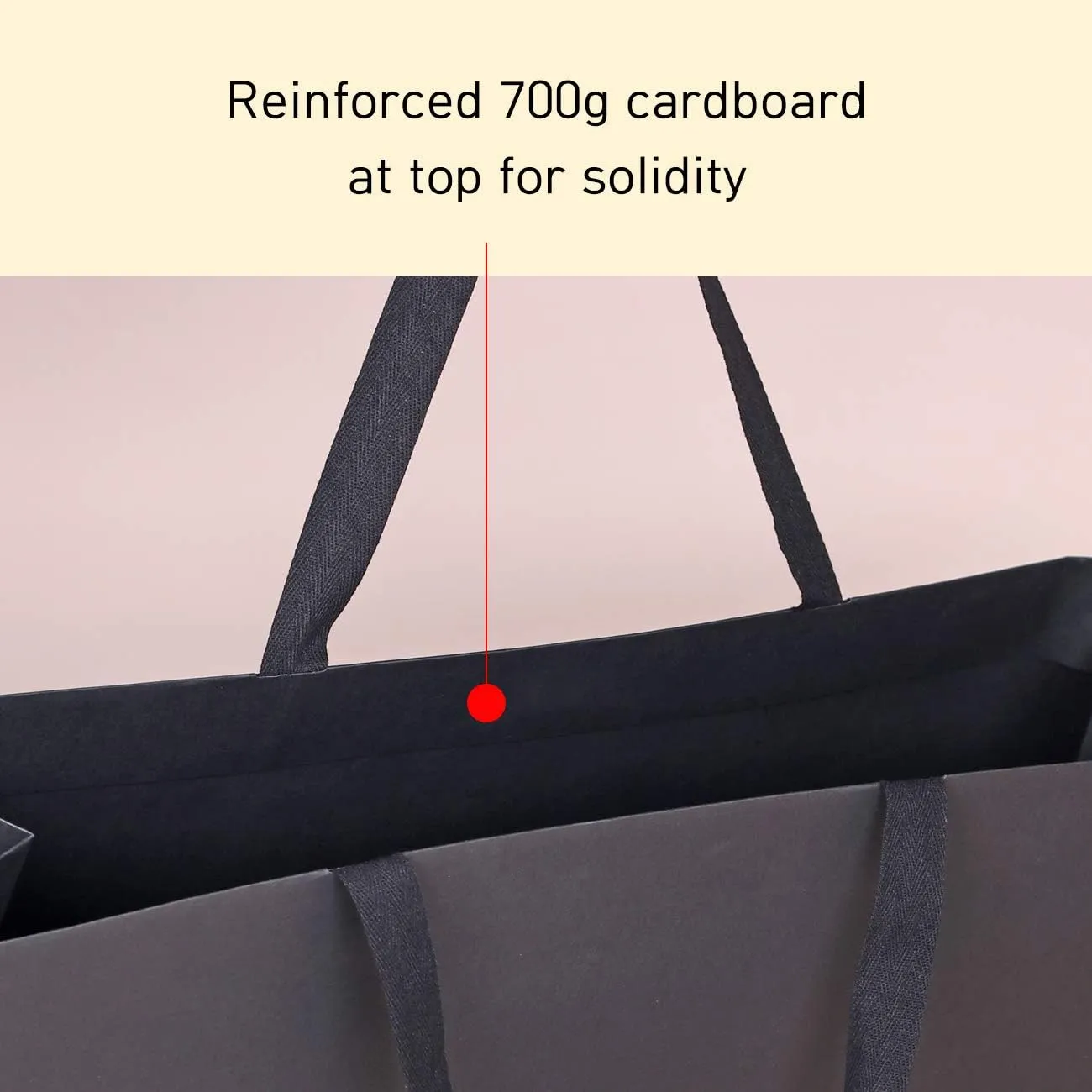 10pcs 15.7x5.5x11.8" (3) Large Size, Black Paper Bags with Black Cotton Handles, Thick Sturdy Durable Gift bags