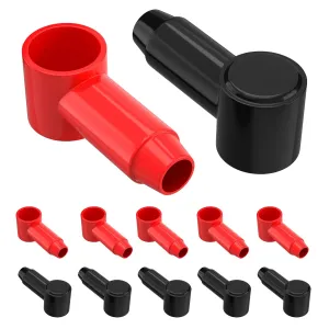12 Pack Silicone Battery Terminal Cover Terminal Protector Boot Fit for 1/0 AWG - 4/0 AWG Wire for Power Junction Block Battery Stud Solar Wiring