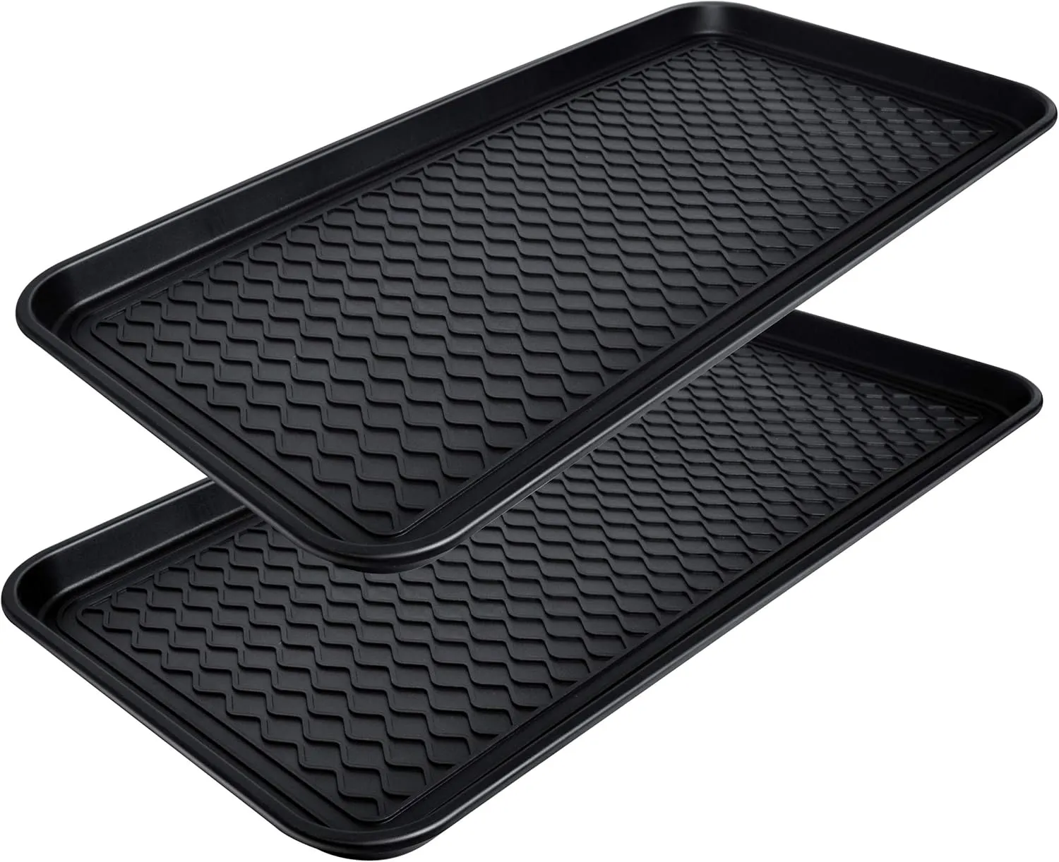 2 Packs Waterproof Large Shoe Tray, All Purpose in Door and Out Door Boot Mat for Entryway Pet Food Tray Floor Protection Durable Shoe Organizer 30" x 15" x 1.2"