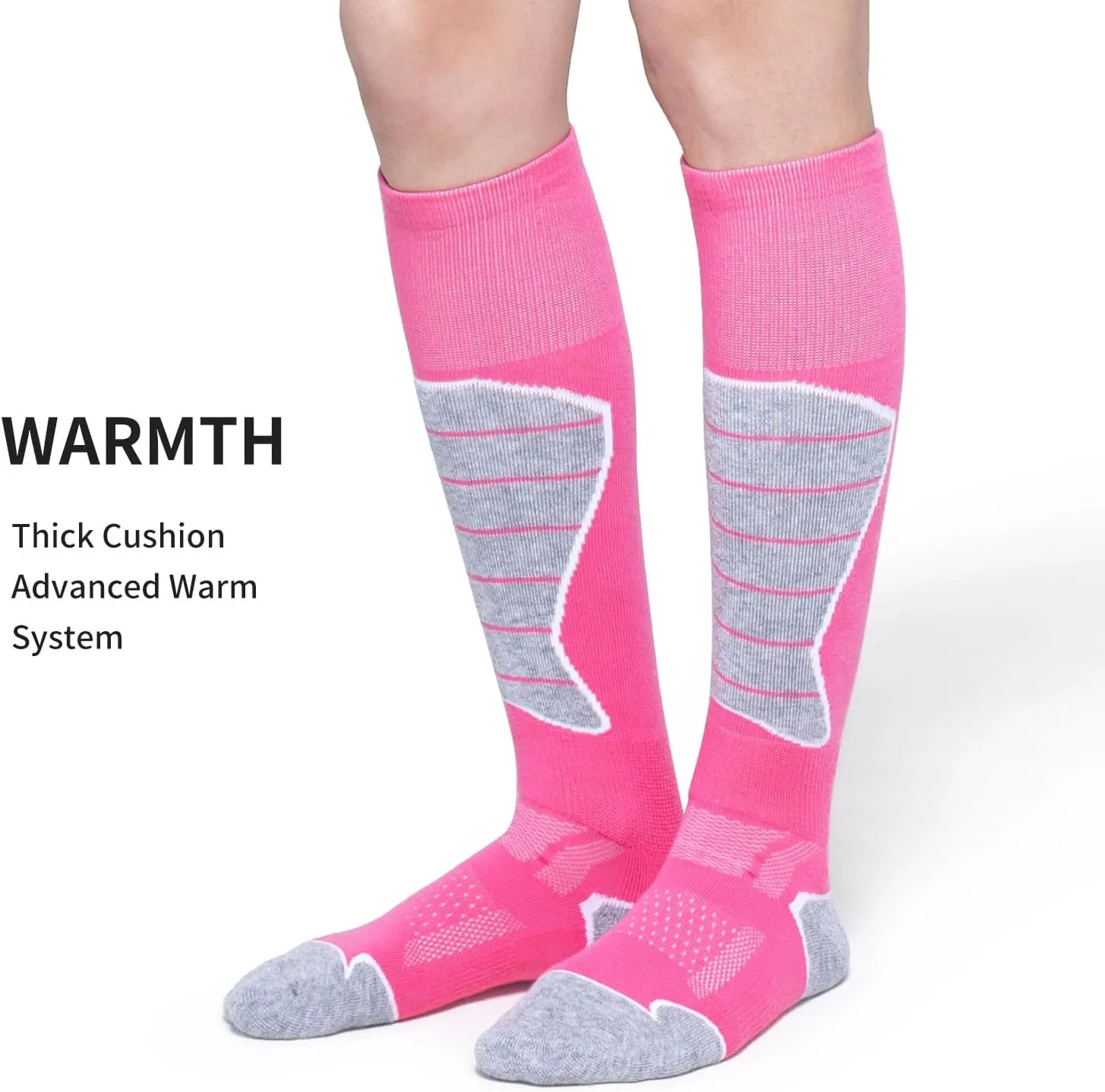 2/3 Pack Women's Ski Socks for Skiing Snowboarding Warm Winter Thermal Socks