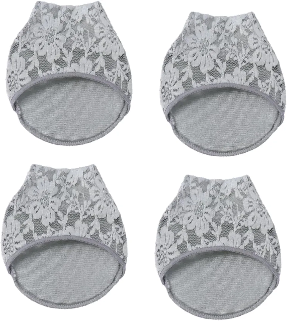 2Pairs High Heel Half Sole Invisible Non Slip Cushion Pads for Women Gray Durable Lace Design Skid Resistance for High Heel Comfort and Stability