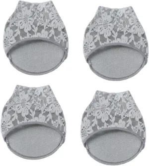 2Pairs High Heel Half Sole Invisible Non Slip Cushion Pads for Women Gray Durable Lace Design Skid Resistance for High Heel Comfort and Stability