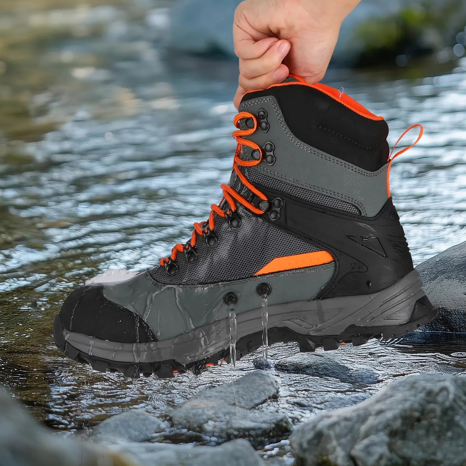 8 Fans Wading Boots with Terrain Grip Outsole, Lightweight Wading Shoes,Fishing Boot