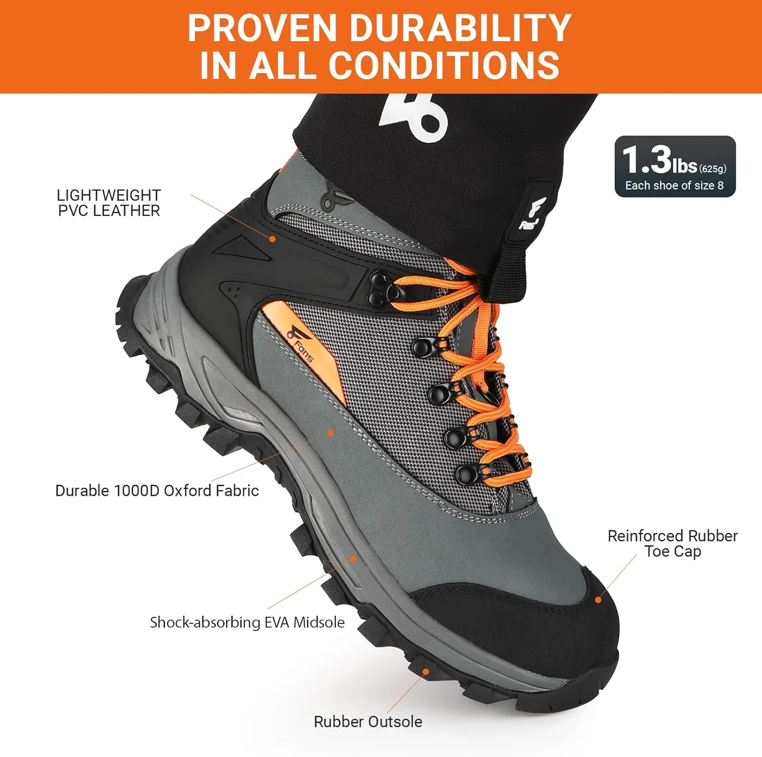 8 Fans Wading Boots with Terrain Grip Outsole, Lightweight Wading Shoes,Fishing Boot