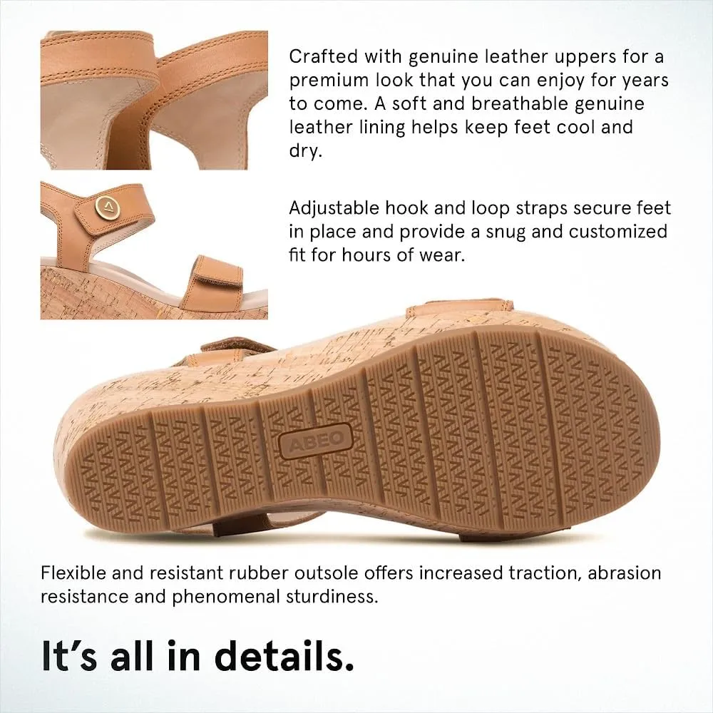ABEO Riviera Strap Sandals For Women | Arch Support Sandals Women's | Ball of Foot Pain Relief | Built-In Metatarsal Pads Women | Ball Of Foot Cushions for Women