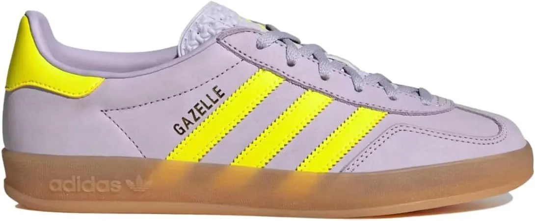 Adidas Gazelle Indoor Womens Sneaker (Silver Dawn Solar Yellow, IH5492, 9)