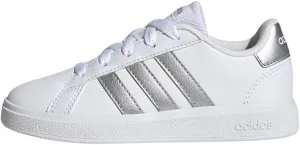 adidas Kid's Grand Court K Athletic Shoe, White Matte Silver Matte Silver, 14
