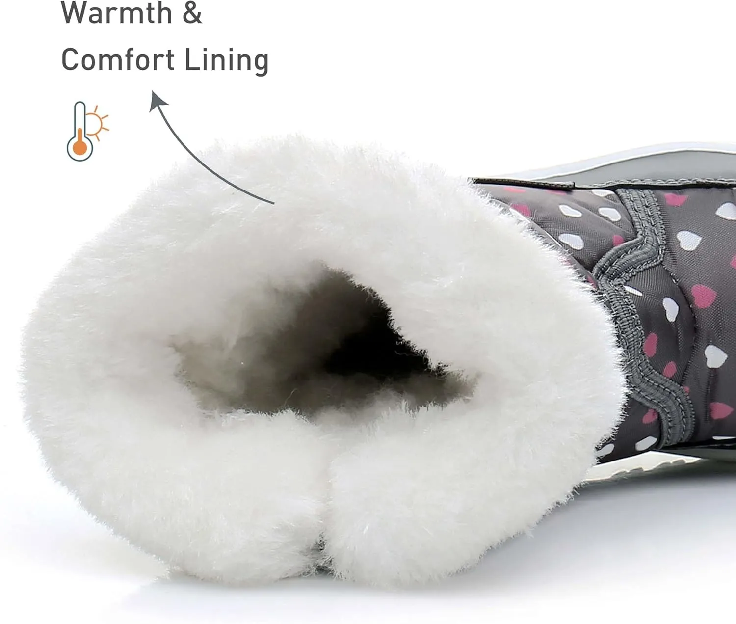 Ahannie Toddler Girls Warm Snow Boots, Kid Outdoor Insulated Winter Boot with Side Zipper