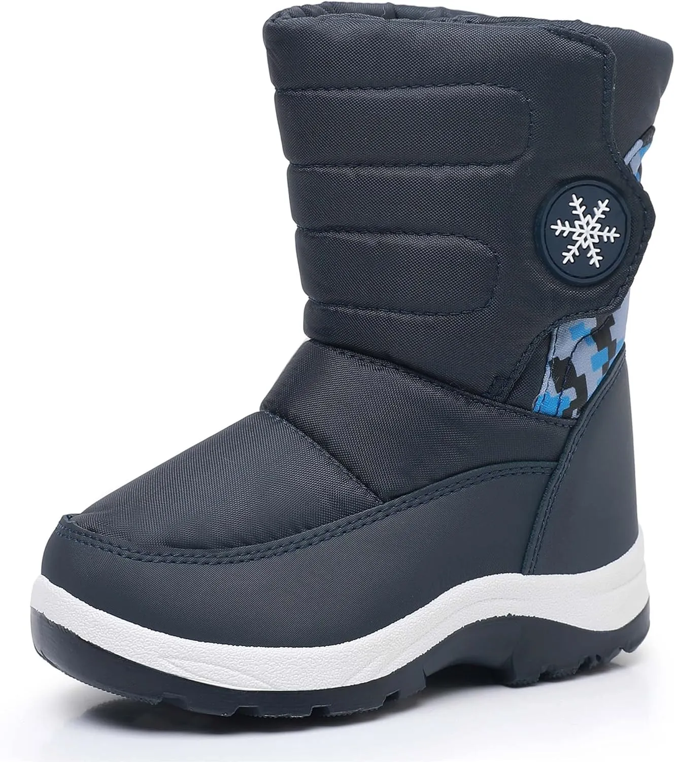 Ahannie Toddler Girls Warm Snow Boots, Kid Outdoor Insulated Winter Boot with Side Zipper