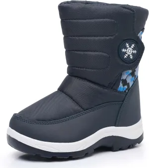 Ahannie Toddler Girls Warm Snow Boots, Kid Outdoor Insulated Winter Boot with Side Zipper