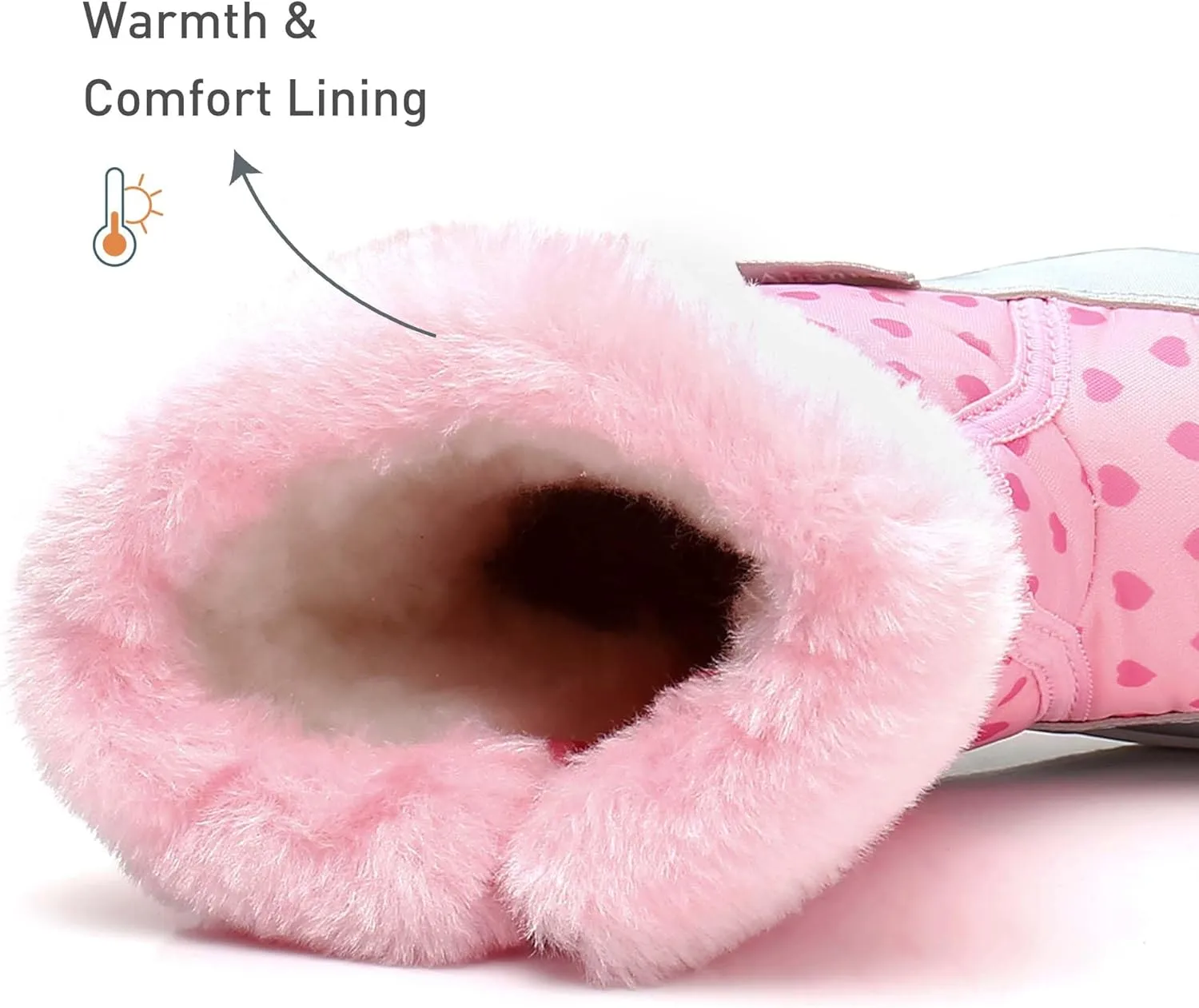 Ahannie Toddler Girls Warm Snow Boots, Kid Outdoor Insulated Winter Boot with Side Zipper