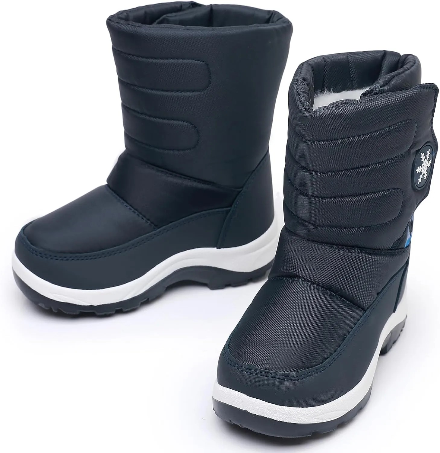 Ahannie Toddler Girls Warm Snow Boots, Kid Outdoor Insulated Winter Boot with Side Zipper