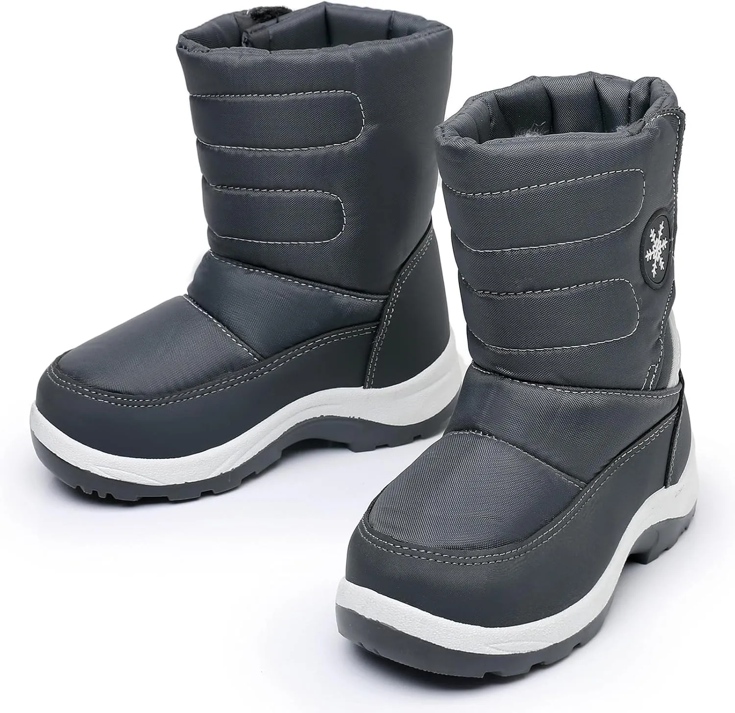 Ahannie Toddler Girls Warm Snow Boots, Kid Outdoor Insulated Winter Boot with Side Zipper