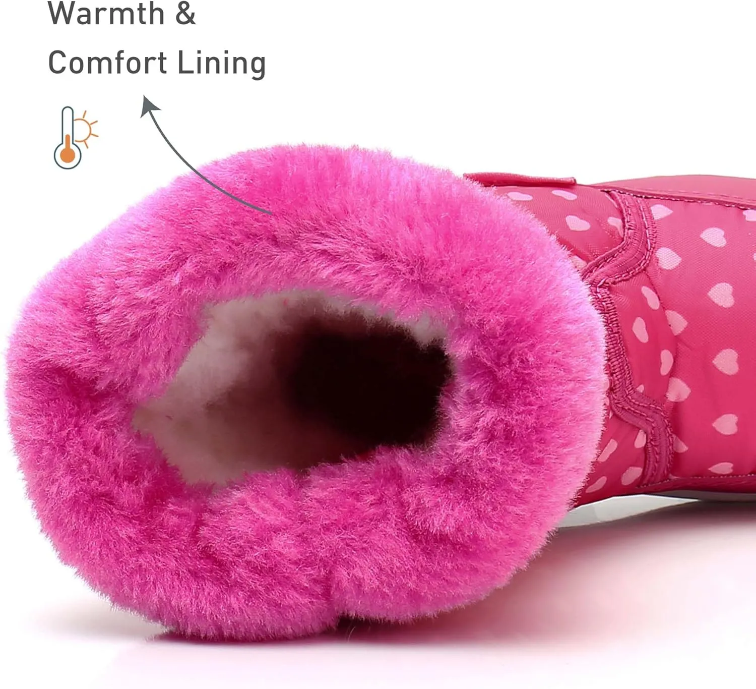 Ahannie Toddler Girls Warm Snow Boots, Kid Outdoor Insulated Winter Boot with Side Zipper
