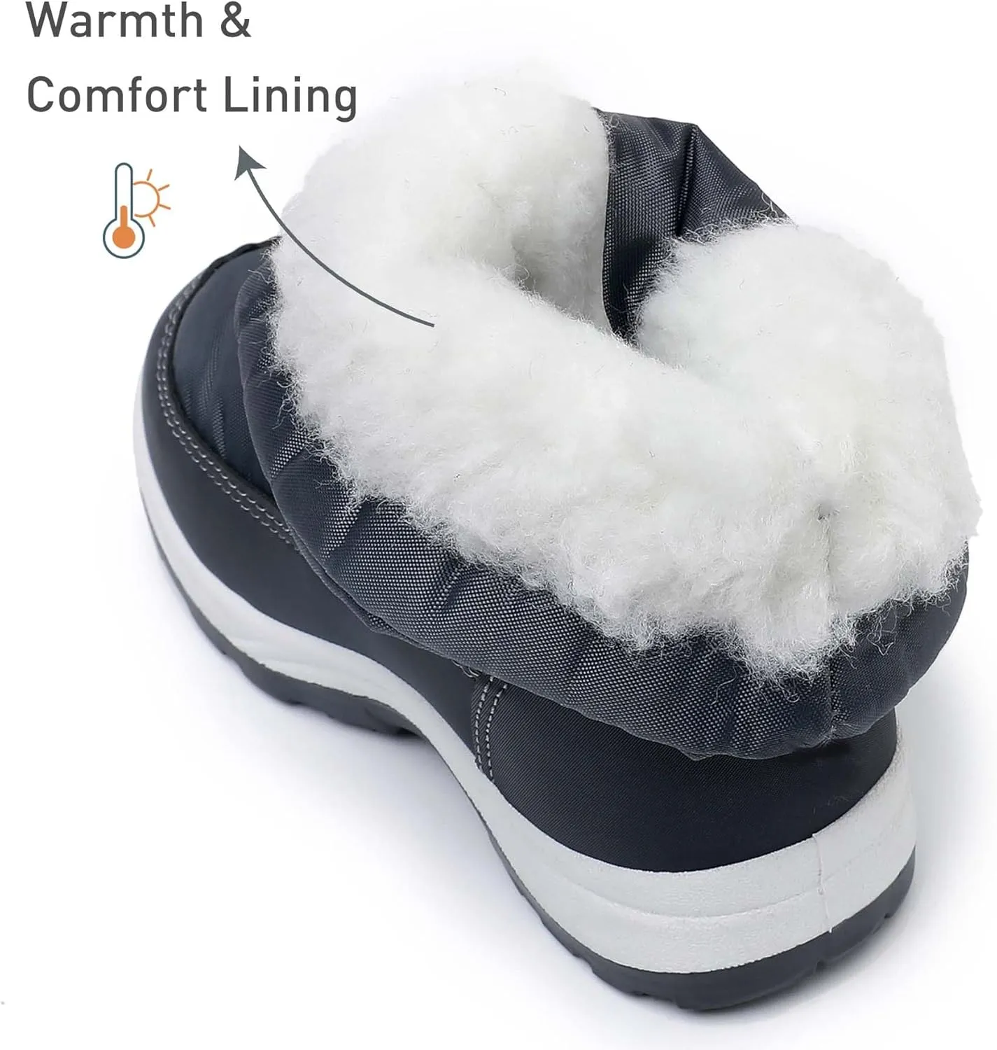 Ahannie Toddler Girls Warm Snow Boots, Kid Outdoor Insulated Winter Boot with Side Zipper