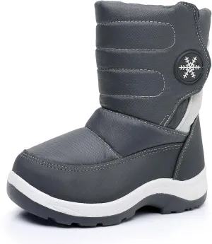 Ahannie Toddler Girls Warm Snow Boots, Kid Outdoor Insulated Winter Boot with Side Zipper