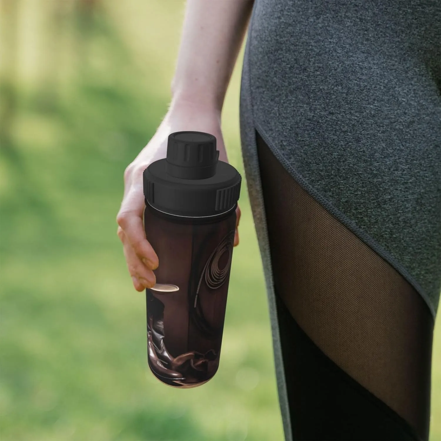 American Wooden 18 oz Stainless Steel Water Bottles Insulated Sports Water Bottle with Spout Lid, Hat and Boot Double Wall Travel Water Flask for Running Hiking Fishing
