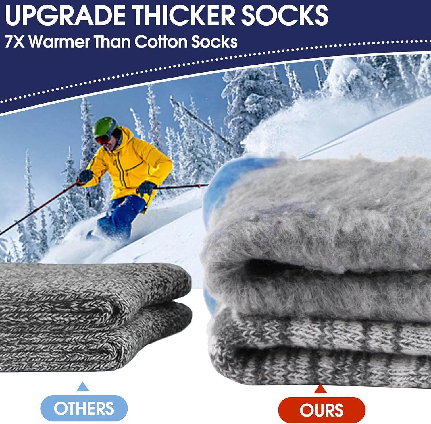 Anlisim Thermal Winter Warm Socks 3 Pairs for Men Women Extra Thick Insulated Ski Crew Boot Socks for Extreme Cold Weather