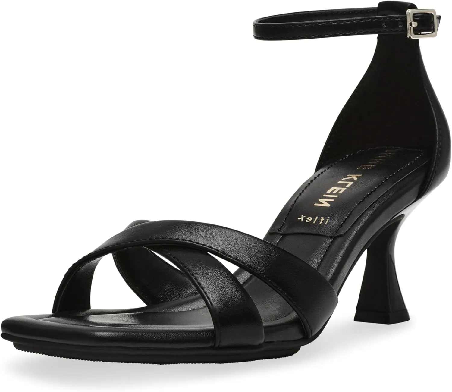 Anne Klein Womens JOSS Criss-Cross Faux Leather Ankle Strap