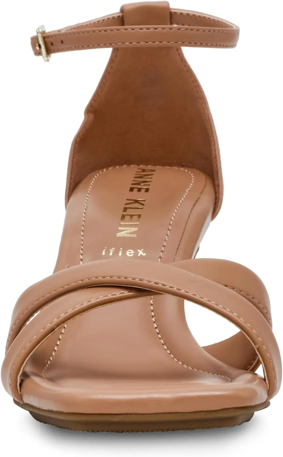 Anne Klein Womens JOSS Criss-Cross Faux Leather Ankle Strap