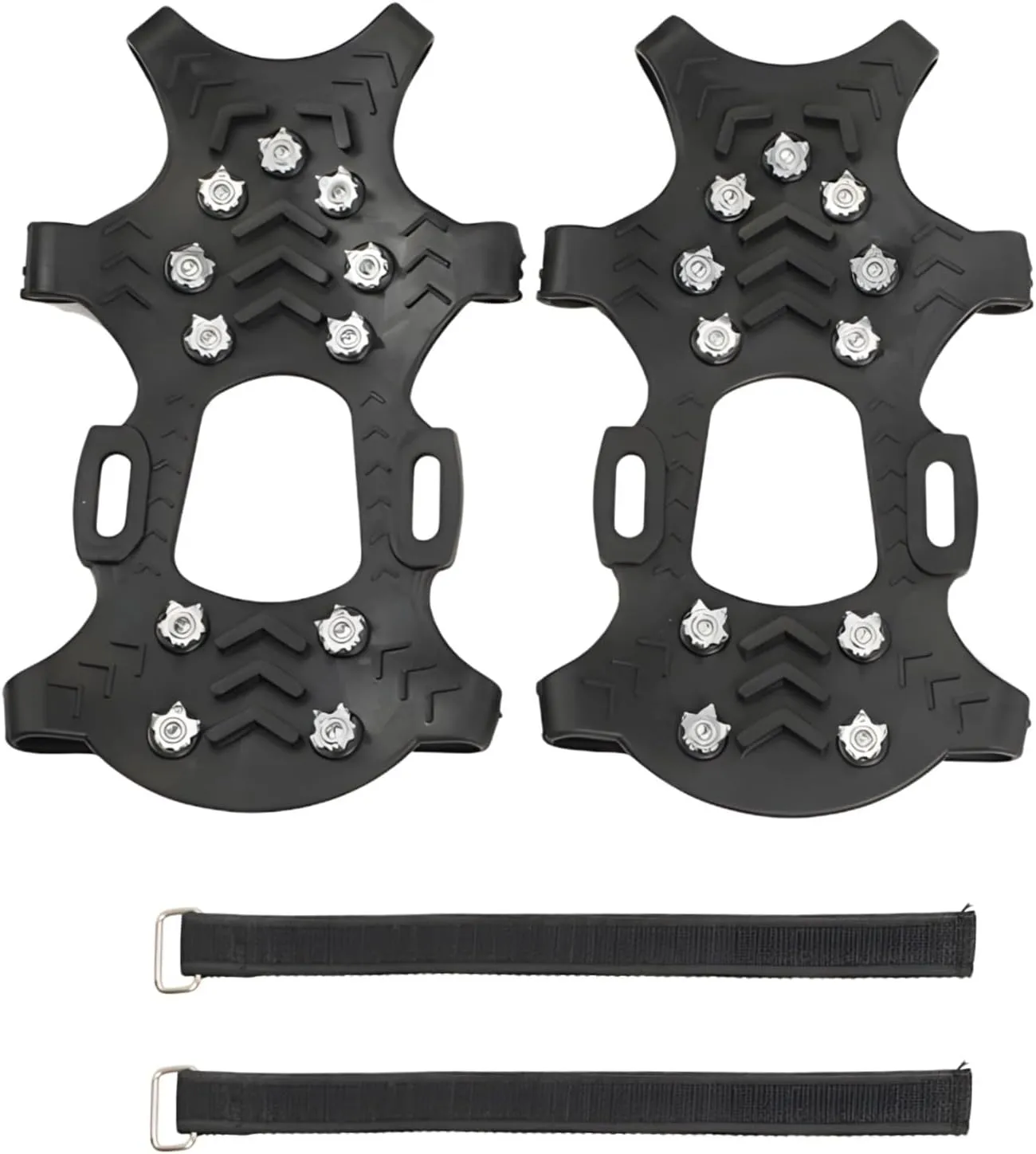 Anti-Slip Ice Cleats with 11 Teeth, Winter Crampons for Hiking, Walking, and Climbing in Snowy Conditions