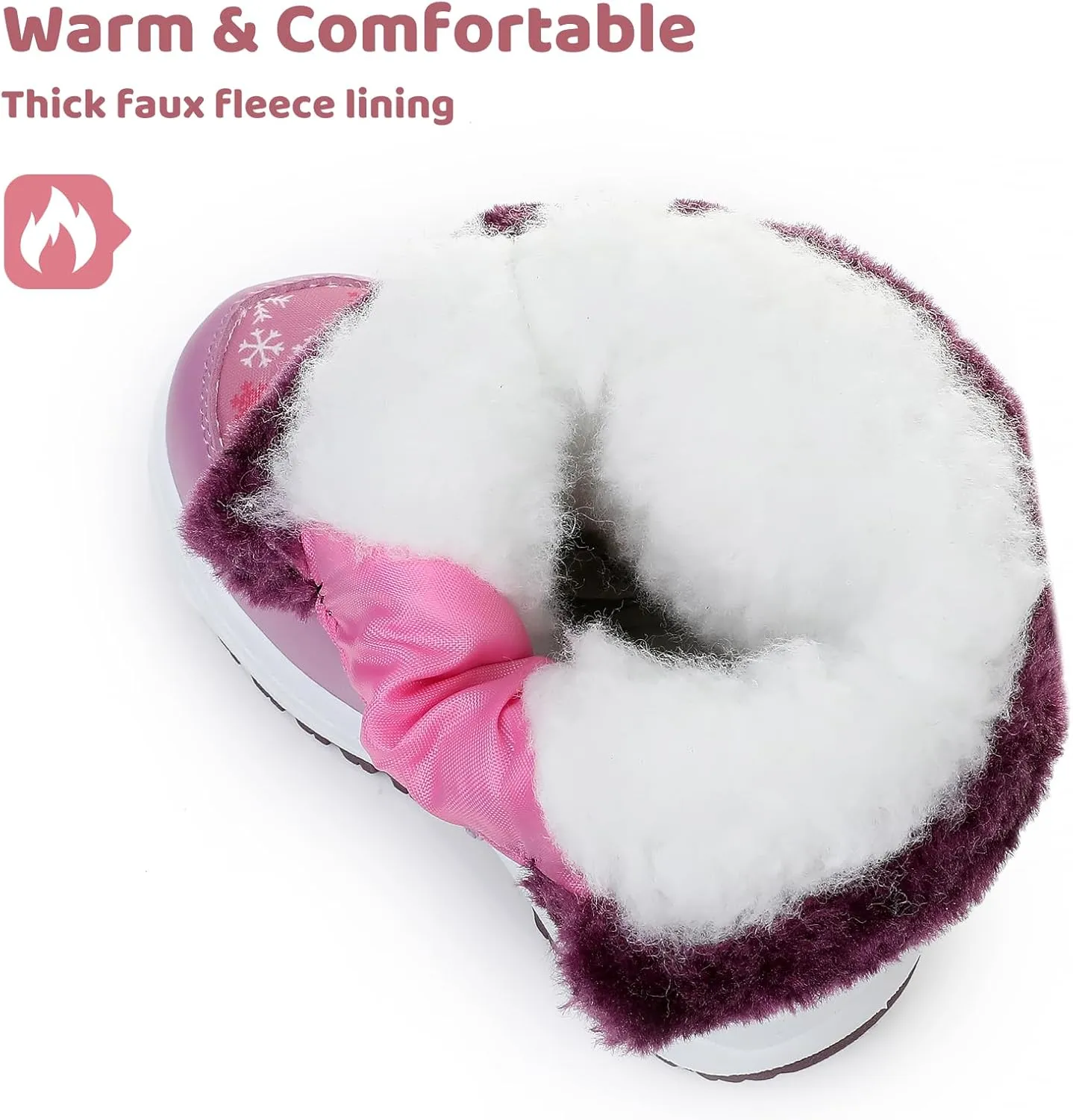 Apakowa Kids Boys Girls Cold Weather Water Resistant Winter Snow Boots (Toddler/Little Kid/Big Kid)