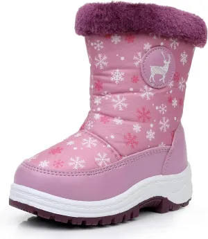Apakowa Kids Boys Girls Cold Weather Water Resistant Winter Snow Boots (Toddler/Little Kid/Big Kid)