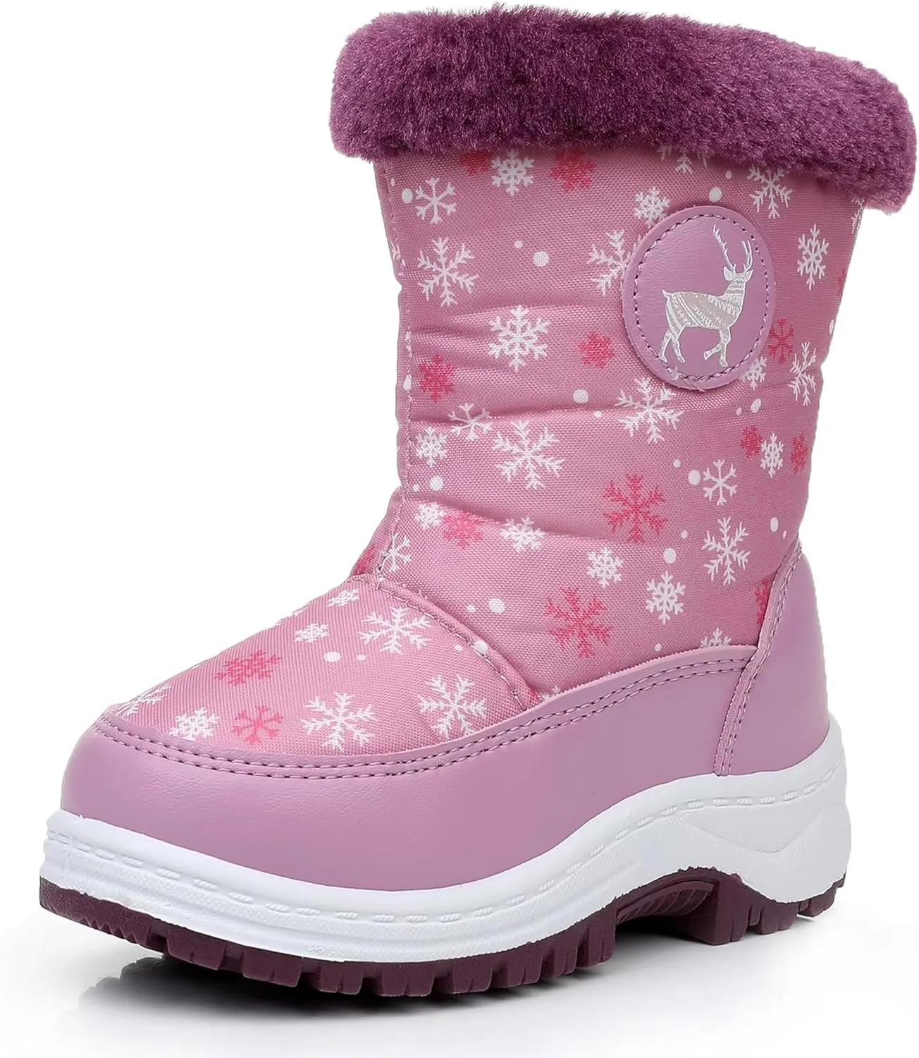 Apakowa Kids Boys Girls Cold Weather Water Resistant Winter Snow Boots (Toddler/Little Kid/Big Kid)