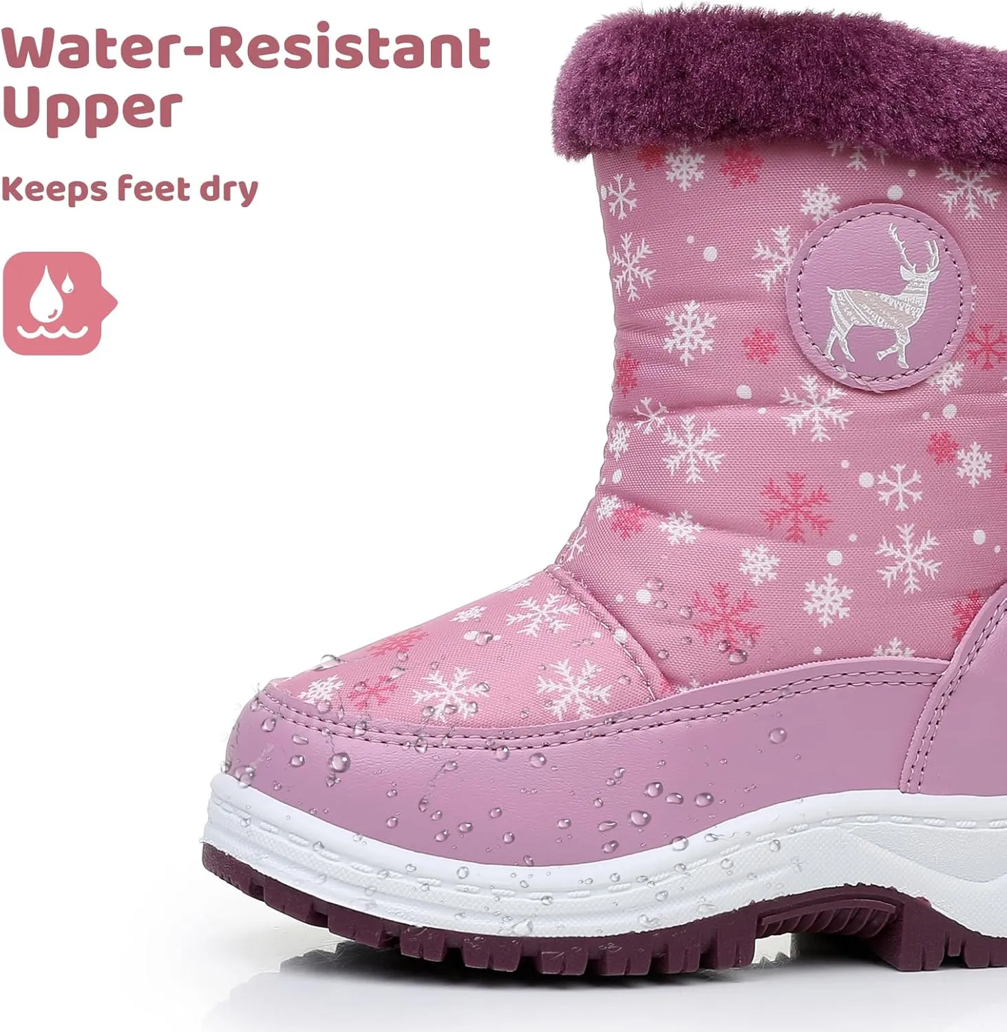 Apakowa Kids Boys Girls Cold Weather Water Resistant Winter Snow Boots (Toddler/Little Kid/Big Kid)