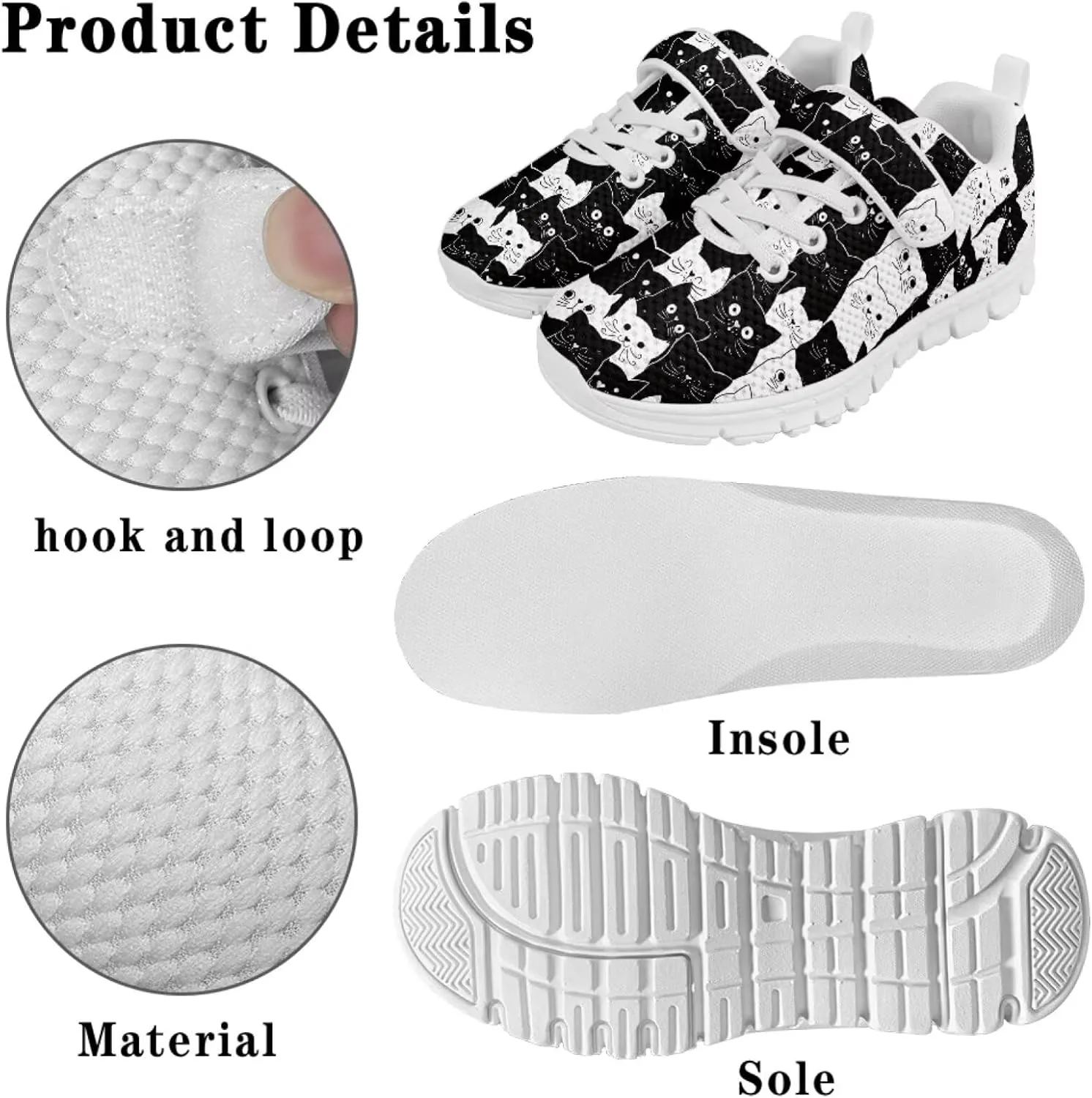 Athletic Sneaker for Boys Girls Casual Hiking Shoes Non Slip Tennis Fitness Walking Strap Sneakers