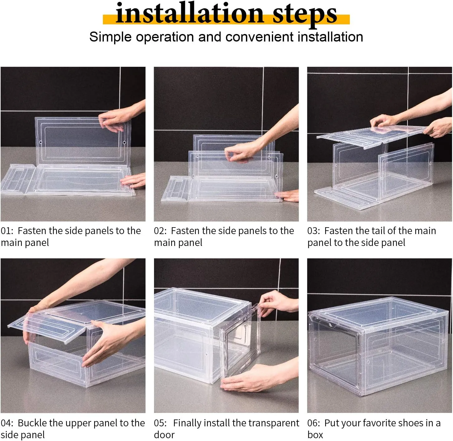 Attelite Upgraded Shoe Storage Box 9 Pack Shoe Box Clear Plastic Stackable X-Large Drop Front Shoe Box with Clear Magnetic Door,Shoe Organizer and Shoe Containers For Sneaker Display