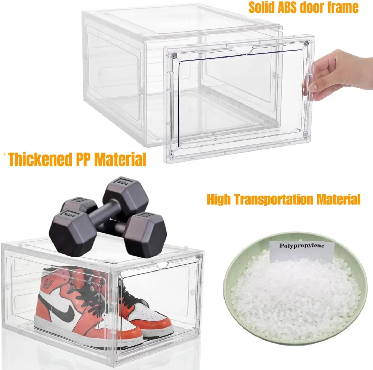 Attelite Upgraded Shoe Storage Box 9 Pack Shoe Box Clear Plastic Stackable X-Large Drop Front Shoe Box with Clear Magnetic Door,Shoe Organizer and Shoe Containers For Sneaker Display