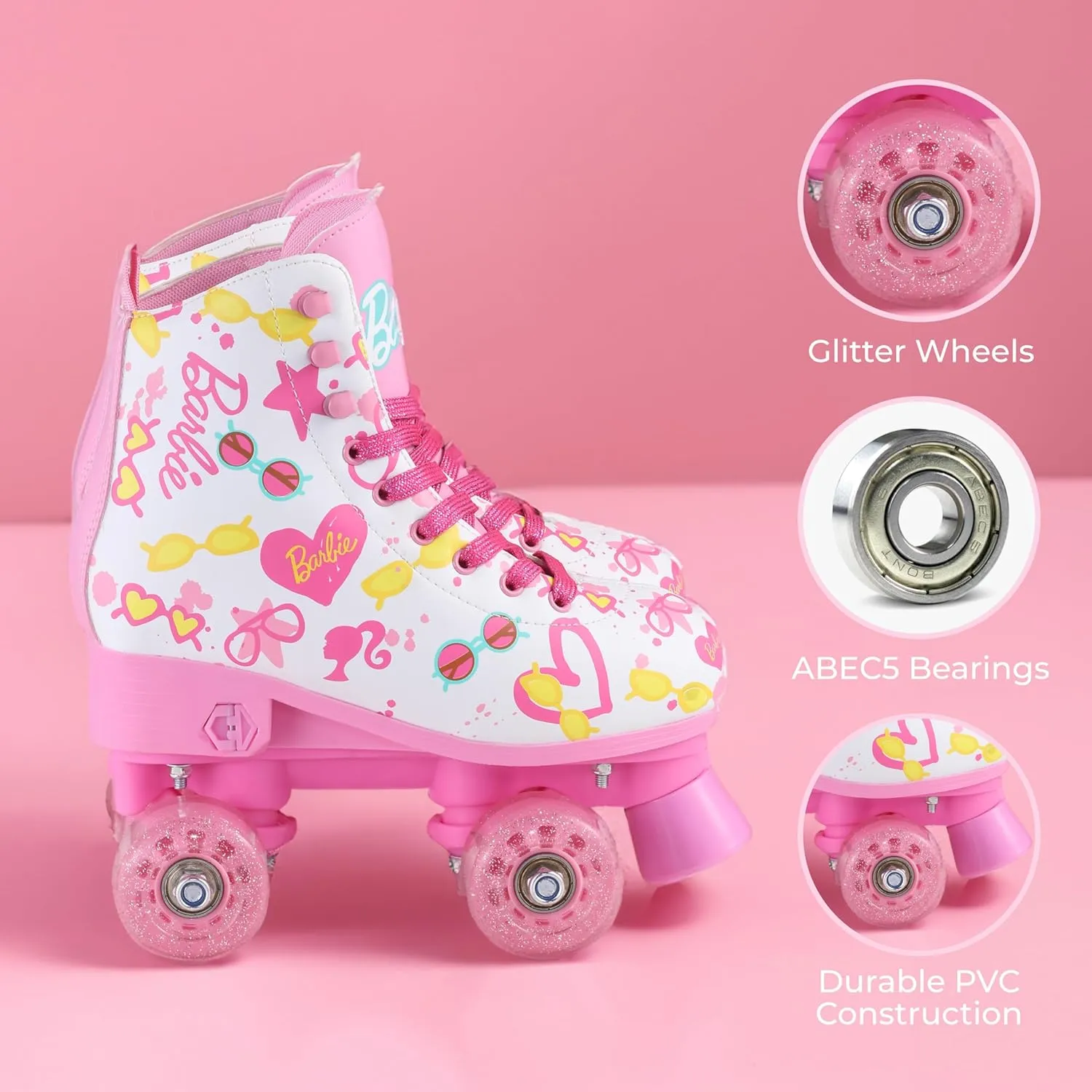 Barbie Roller Skates Foam Shoe Lining - Perfect For Active Fun and Adventures Pvc Girls' roller skate