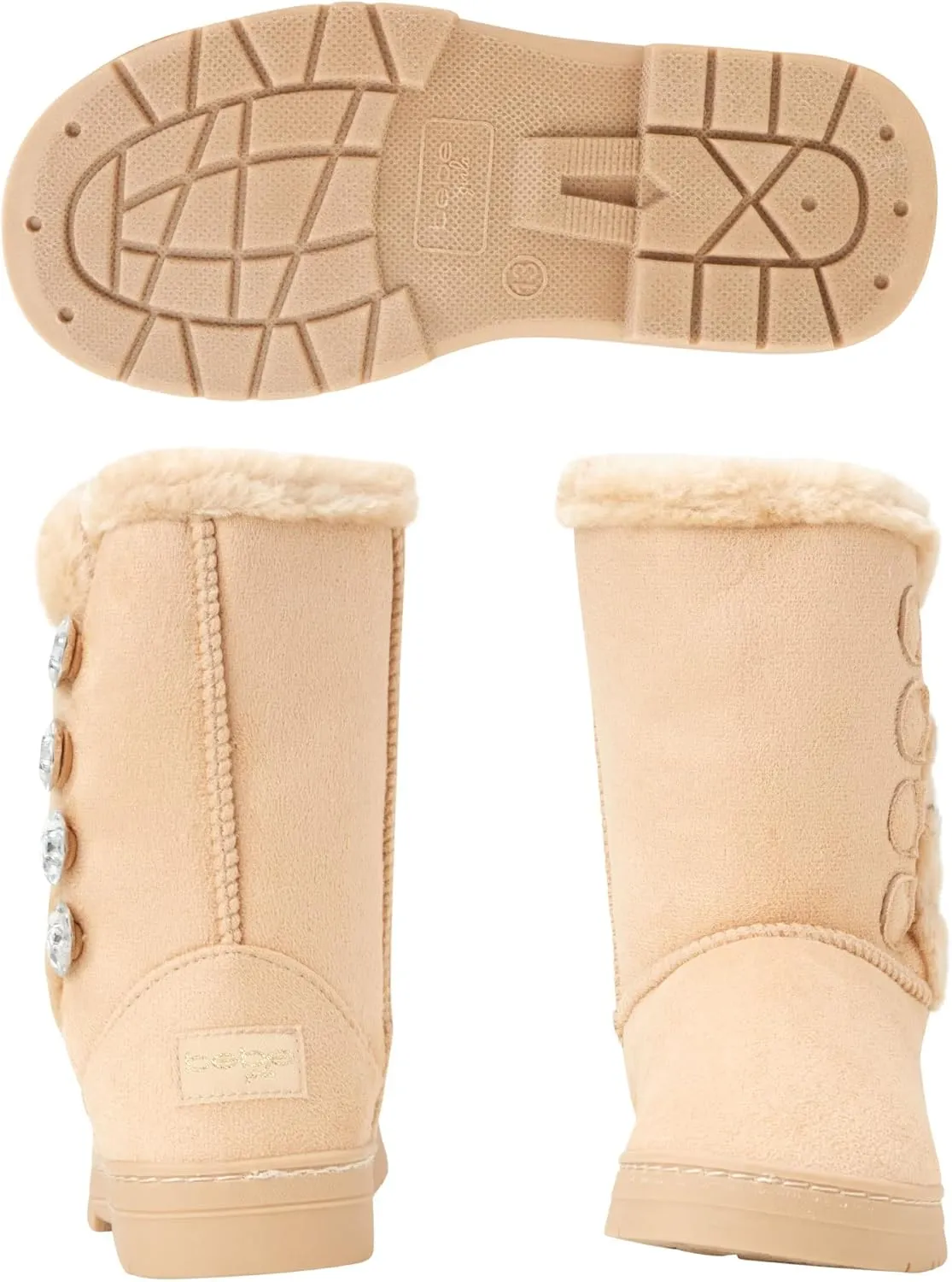 bebe Girl's Fur Lined Winter Boot with Rhinestone Details (Toddler/Little Girl/Big Girl)