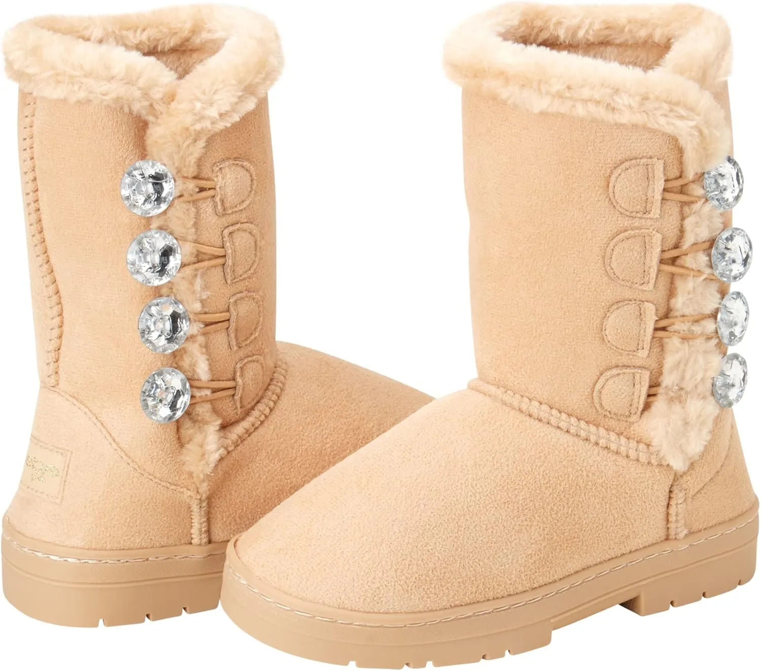 bebe Girl's Fur Lined Winter Boot with Rhinestone Details (Toddler/Little Girl/Big Girl)
