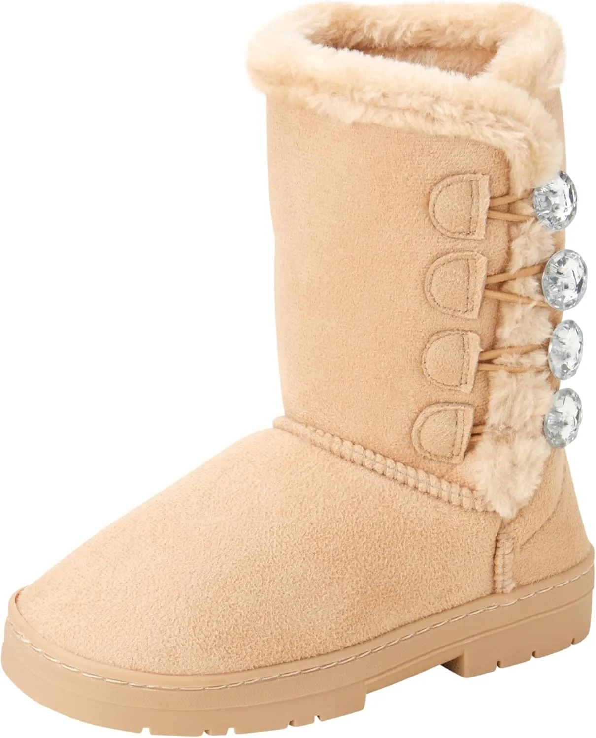 bebe Girl's Fur Lined Winter Boot with Rhinestone Details (Toddler/Little Girl/Big Girl)