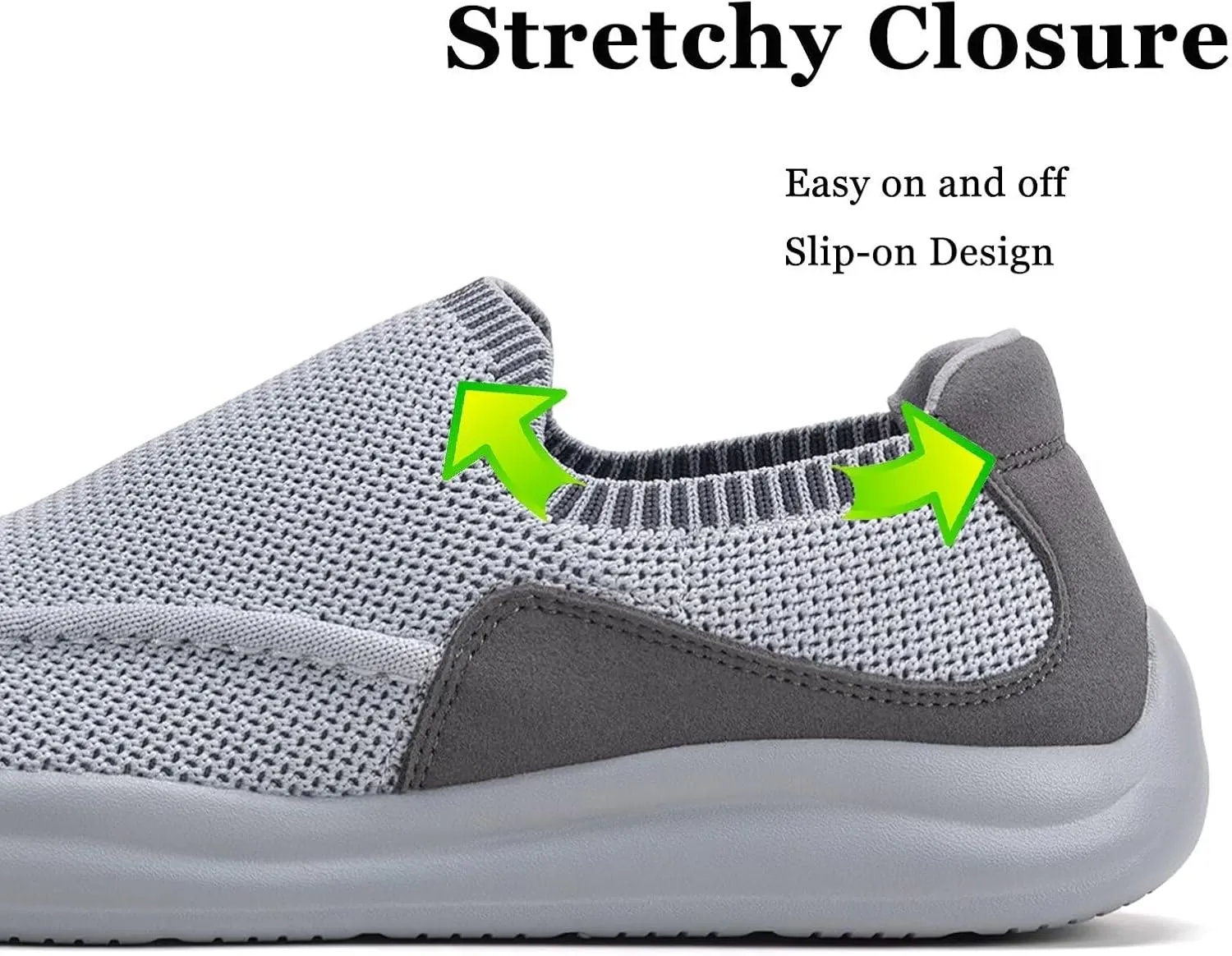 BEJINASH Women's Walking Shoes Wide Toe Box Knitted Slip-on Shoes for Women Comfortable and Soft Casual Work Loafer Shoes