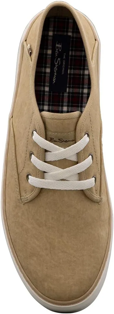 Ben Sherman Mens Camden Lace Up Sneakers Shoes Casual - Beige