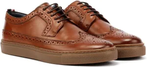 Ben Sherman Preston Leather Men's Reddish Brown Lace-Up Shoes - US 11