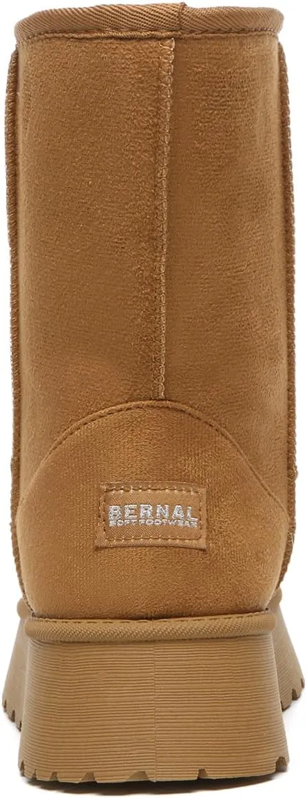 Bernal Mid-Calf Snow Boots for Women Platform Faux Fur Boots Slip-On Warm Comfortable Ankle Outdoor Shoes
