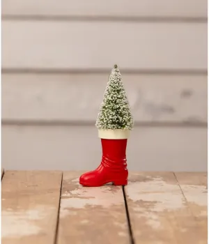 Bethany Lowe Santa Boot with Tree Ornament 6" LC3430
