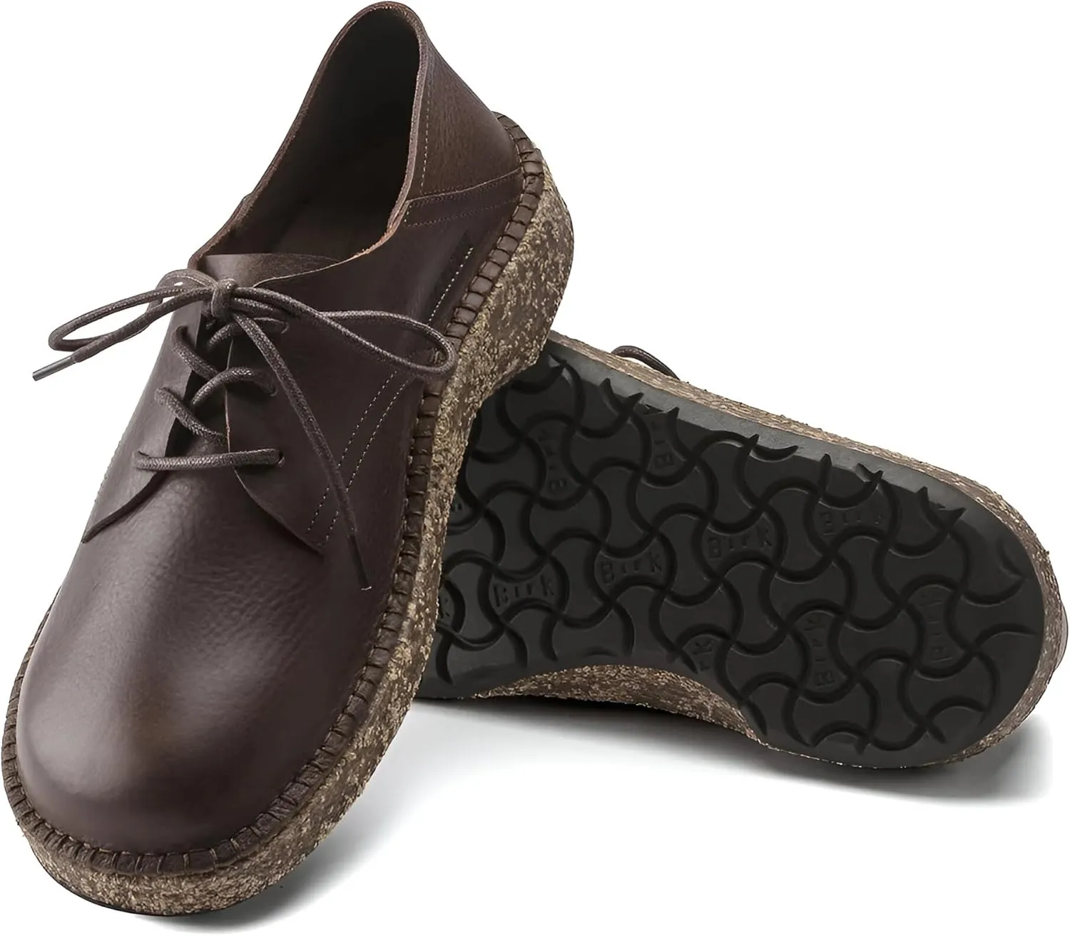 Birkenstock Gary Leather Lace-Up Shoes with Anatomically Shaped Footbed and Durable Thermo Rubber Sole - Multiple Colors & Sizes