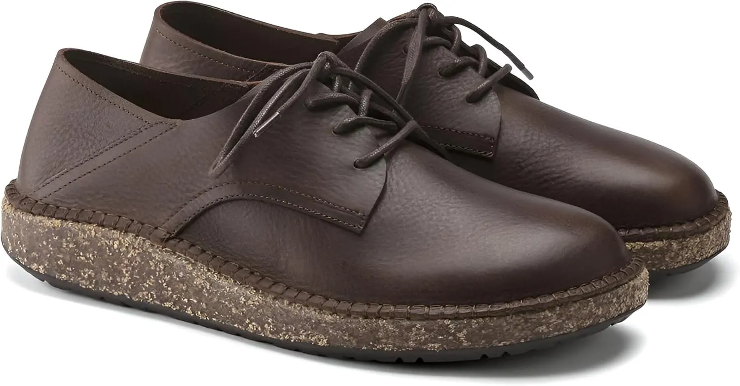 Birkenstock Gary Leather Lace-Up Shoes with Anatomically Shaped Footbed and Durable Thermo Rubber Sole - Multiple Colors & Sizes
