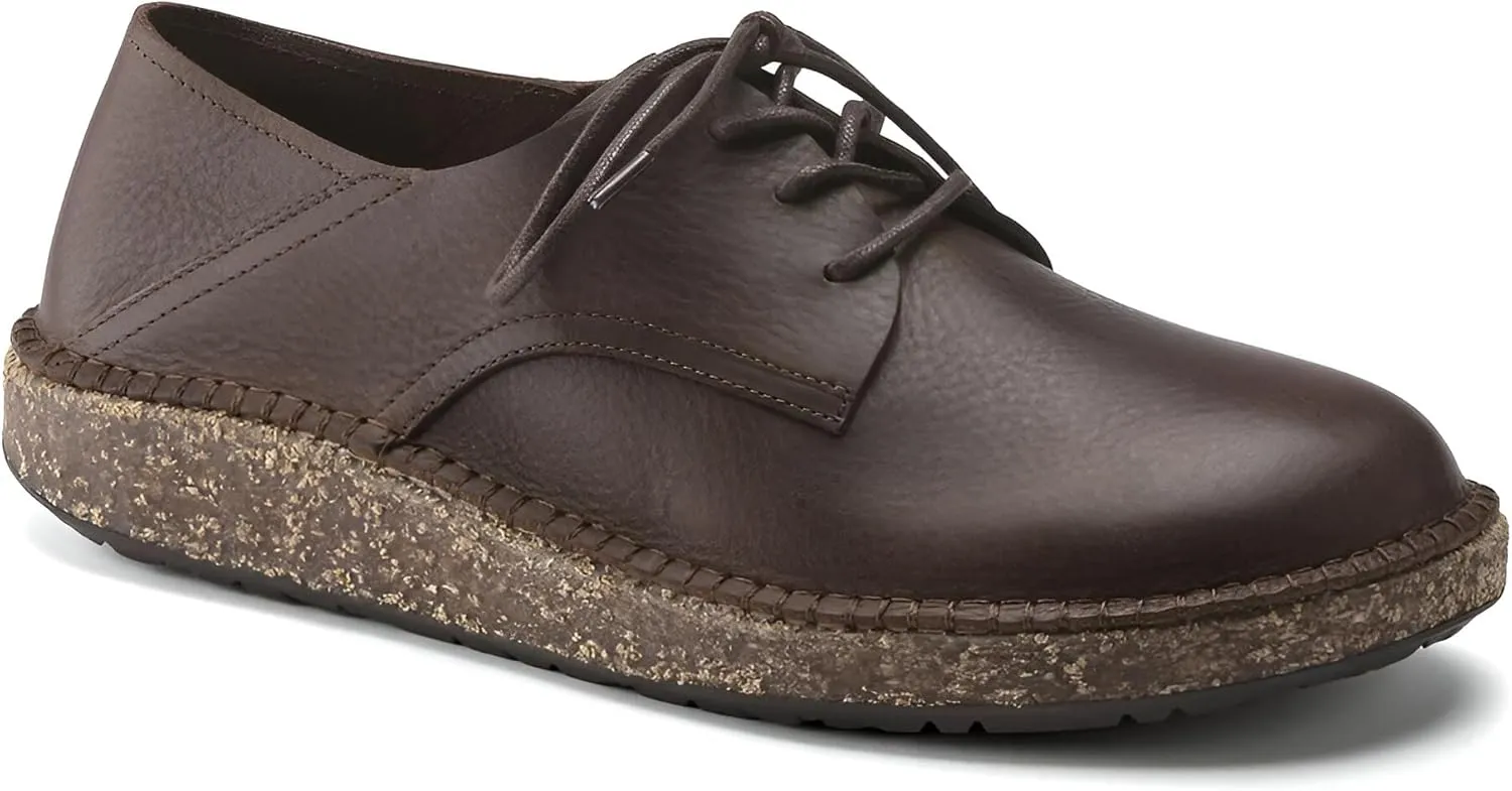 Birkenstock Gary Leather Lace-Up Shoes with Anatomically Shaped Footbed and Durable Thermo Rubber Sole - Multiple Colors & Sizes