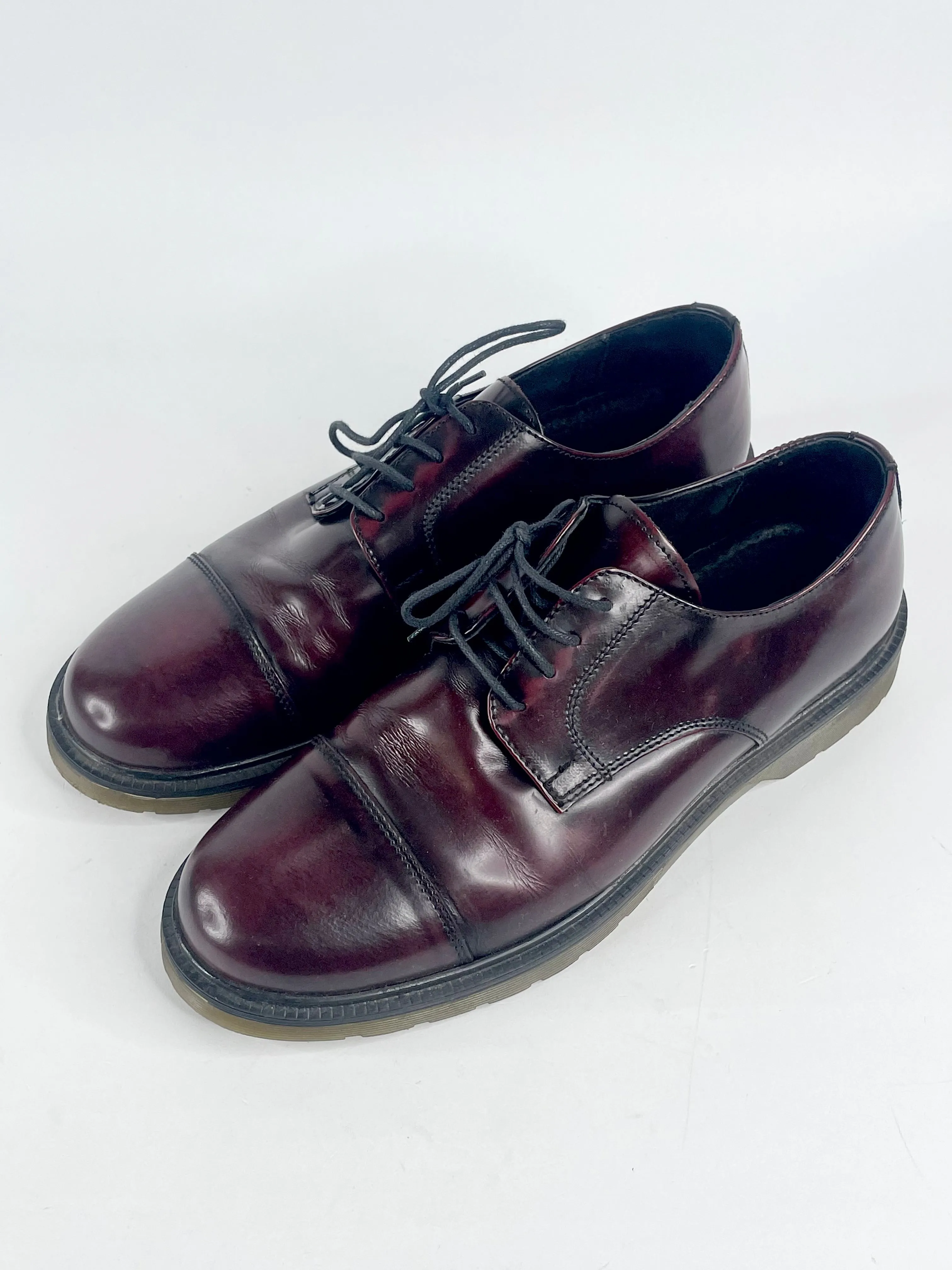 Bottega Marchigiana Bordeaux Leather Lace Ups - EU42