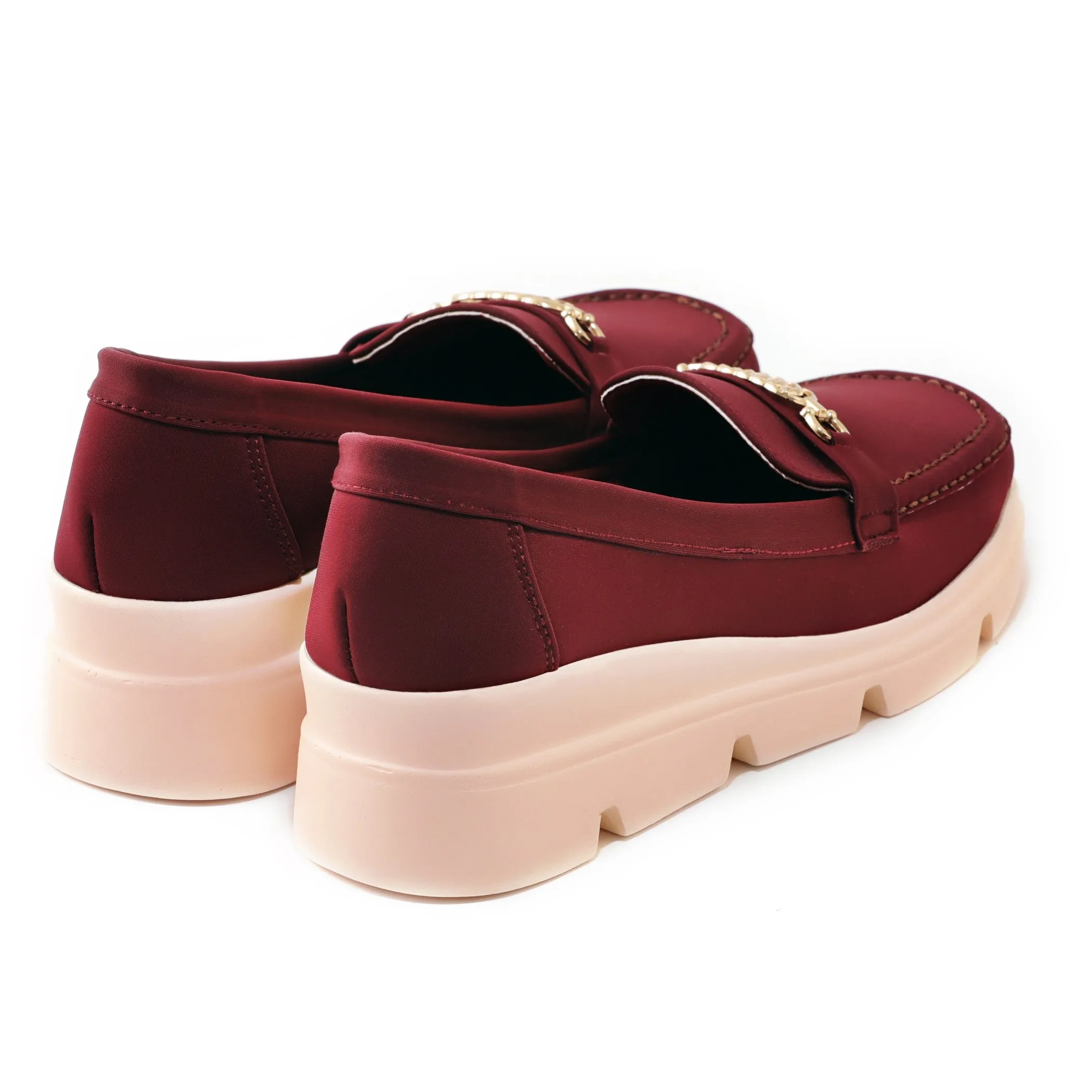 Camia Maroon women wedge Loafer shoes